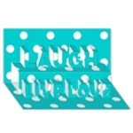 Polka Dots - White on Cyan Laugh Live Love 3D Greeting Card (8x4)