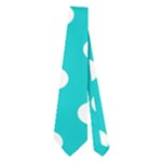 Polka Dots - White on Cyan Necktie (Two Side)