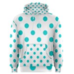Polka Dots - Cyan on White Men s Pullover Hoodie