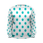 Polka Dots - Cyan on White Women s Sweatshirt