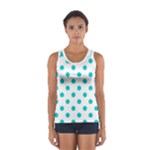 Polka Dots - Cyan on White Women s Sport Tank Top