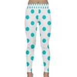 Polka Dots - Cyan on White Yoga Leggings