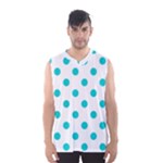 Polka Dots - Cyan on White Men s Basketball Tank Top