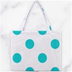 Polka Dots - Cyan on White Mini Tote Bag