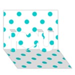 Polka Dots - Cyan on White I Love You 3D Greeting Card (7x5)