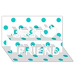 Polka Dots - Cyan on White Best Friends 3D Greeting Card (8x4)