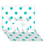 Polka Dots - Cyan on White GIRL 3D Greeting Card (7x5)