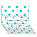 Polka Dots - Cyan on White YOU ARE INVITED 3D Greeting Card (7x5)