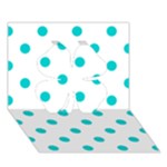 Polka Dots - Cyan on White Clover 3D Greeting Card (7x5)