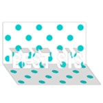 Polka Dots - Cyan on White BEST SIS 3D Greeting Card (8x4)