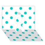 Polka Dots - Cyan on White Ribbon 3D Greeting Card (7x5)