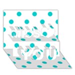 Polka Dots - Cyan on White Miss You 3D Greeting Card (7x5)