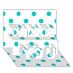 Polka Dots - Cyan on White THANK YOU 3D Greeting Card (7x5)