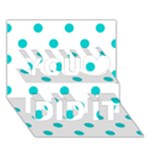 Polka Dots - Cyan on White You Did It 3D Greeting Card (7x5)