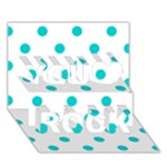 Polka Dots - Cyan on White You Rock 3D Greeting Card (7x5)