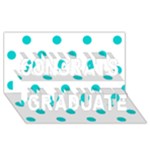 Polka Dots - Cyan on White Congrats Graduate 3D Greeting Card (8x4)