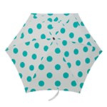 Polka Dots - Cyan on White Mini Umbrella