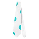 Polka Dots - Cyan on White Necktie (One Side)
