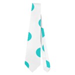 Polka Dots - Cyan on White Necktie (Two Side)