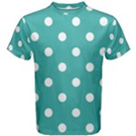 Polka Dots - White on Verdigris Men s Cotton Tee
