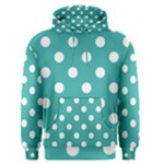 Polka Dots - White on Verdigris Men s Pullover Hoodie