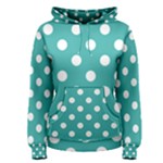 Polka Dots - White on Verdigris Women s Pullover Hoodie
