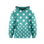 Polka Dots - White on Verdigris Kid s Pullover Hoodie