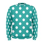 Polka Dots - White on Verdigris Men s Sweatshirt