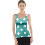 Polka Dots - White on Verdigris Tank Top