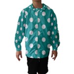 Polka Dots - White on Verdigris Hooded Wind Breaker (Kids)