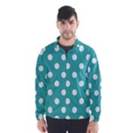 Polka Dots - White on Verdigris Wind Breaker (Men)