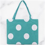 Polka Dots - White on Verdigris Mini Tote Bag