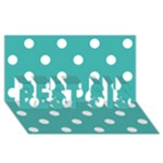 Polka Dots - White on Verdigris BEST SIS 3D Greeting Card (8x4)