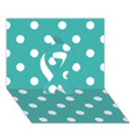 Polka Dots - White on Verdigris Ribbon 3D Greeting Card (7x5)