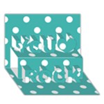 Polka Dots - White on Verdigris You Rock 3D Greeting Card (7x5)