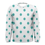Polka Dots - Verdigris on White Men s Long Sleeve T-shirt