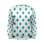 Polka Dots - Verdigris on White Women s Sweatshirt