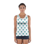 Polka Dots - Verdigris on White Women s Sport Tank Top