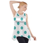 Polka Dots - Verdigris on White Side Drop Tank Tunic