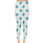 Polka Dots - Verdigris on White Women s Leggings