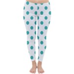 Polka Dots - Verdigris on White Winter Leggings