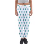 Polka Dots - Verdigris on White Women s Jogger Sweatpants