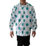 Polka Dots - Verdigris on White Hooded Wind Breaker (Kids)