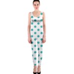 Polka Dots - Verdigris on White OnePiece Catsuit