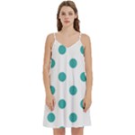 Polka Dots - Verdigris on White Women s Reversible Sports Bra with Border