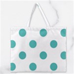 Polka Dots - Verdigris on White Zipper Large Tote Bag