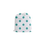 Polka Dots - Verdigris on White Drawstring Pouch (XS)