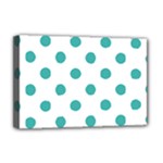 Polka Dots - Verdigris on White Deluxe Canvas 18  x 12  (Stretched)