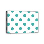 Polka Dots - Verdigris on White Mini Canvas 6  x 4  (Stretched)