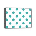 Polka Dots - Verdigris on White Mini Canvas 7  x 5  (Stretched)